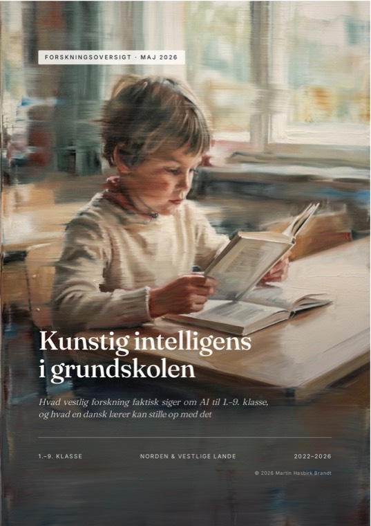 Forsiden af forskningsoversigten Kunstig intelligens i grundskolen