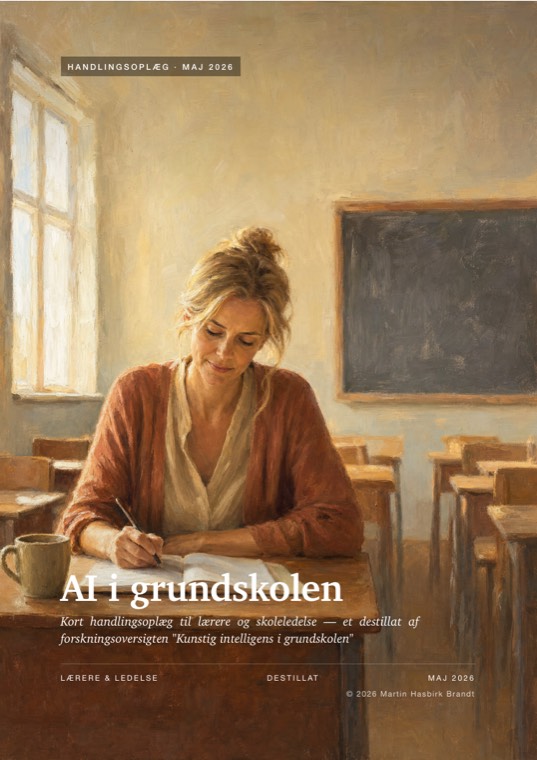 Forsiden af handlingsoplægget AI i grundskolen